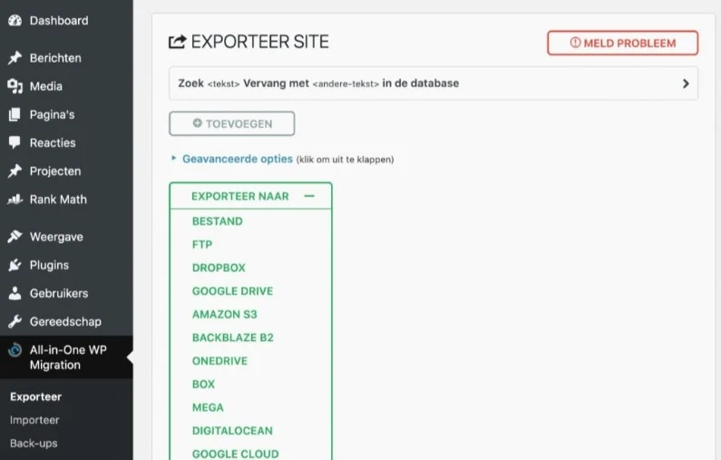 WordPress backup
